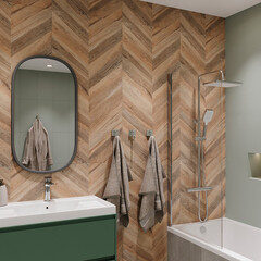 Керамогранит Lavelly Chevron Wood бежевый матовый 1200х600х8,5 мм (2 шт.=1,44 кв.м) - фото 6