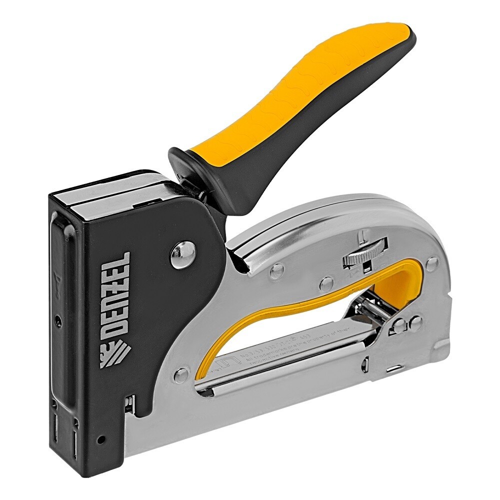 Изображение товара Строительный степлер Denzel 40223 регулировка удара для скоб 53
