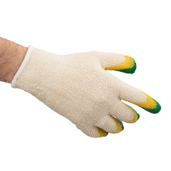 Перчатки х/б с двойным латексным обливом утепленные ЛЭВ белые 10 (L) - фото 4