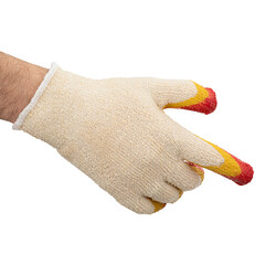 Перчатки х/б с двойным латексным обливом утепленные ЛЭВ белые 10 (L) - фото 2