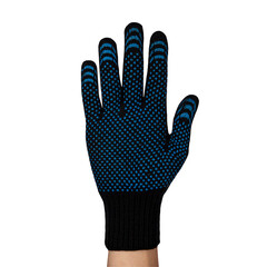 Изображение товара Перчатки шерстяные с ПВХ покрытием утепленные ЛЭВ черные 10 (L)