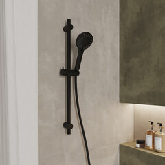 Лейка для душа Milardo Ideal Spa d110 мм 5 режимов без шланга пластик черная матовая (ILS5FBRM18) - фото 3