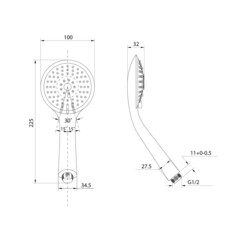 Лейка для душа Milardo Essential d100 мм 3 режима без шланга пластик хром (3803F10M18) - фото 2