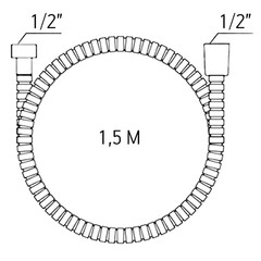 Шланг для душа Voda 1500 мм нержавеющая сталь хром (VKSR150) - фото 2