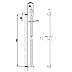 Штанга для душа Esko 700 мм без мыльницы нержавеющая сталь золото (SR725Gold) - фото 2