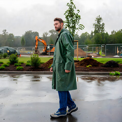 Плащ влагозащитный полиэстер Delta Plus 60-62 рост 188-196 см желтый/зеленый (MA400JAXX/MA400VEXX) - фото 4