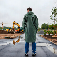 Плащ влагозащитный полиэстер Delta Plus 60-62 рост 188-196 см желтый/зеленый (MA400JAXX/MA400VEXX) - фото 3