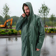 Плащ влагозащитный полиэстер Delta Plus 60-62 рост 188-196 см желтый/зеленый (MA400JAXX/MA400VEXX) - фото 2