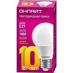 Лампа светодиодная Онлайт E27 2700К 10 Вт 750 Лм 220 В груша A60 матовая - фото 2