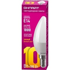 Лампа светодиодная Онлайт E14 2700К 10 Вт 700 Лм 220-240 В свеча матовая - фото 2