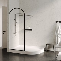 Поддон Abber акриловый 100х90х13 см полукруг белый низкий (AD3E109 L) - фото 6