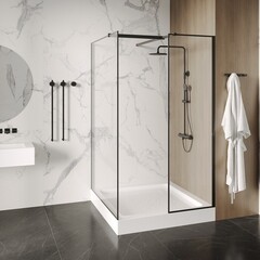 Поддон Abber акриловый 100х100х13 см квадрат белый низкий (AD3D100) - фото 3