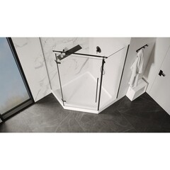 Поддон Abber акриловый 90х90х13 см трапеция белый низкий (AD3B090) - фото 6