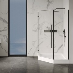 Поддон Abber акриловый 90х90х13 см трапеция белый низкий (AD3B090) - фото 5