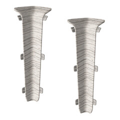 Угол внутренний Деконика 100 мм ясень серый Г-профиль (2 шт.) - фото 1