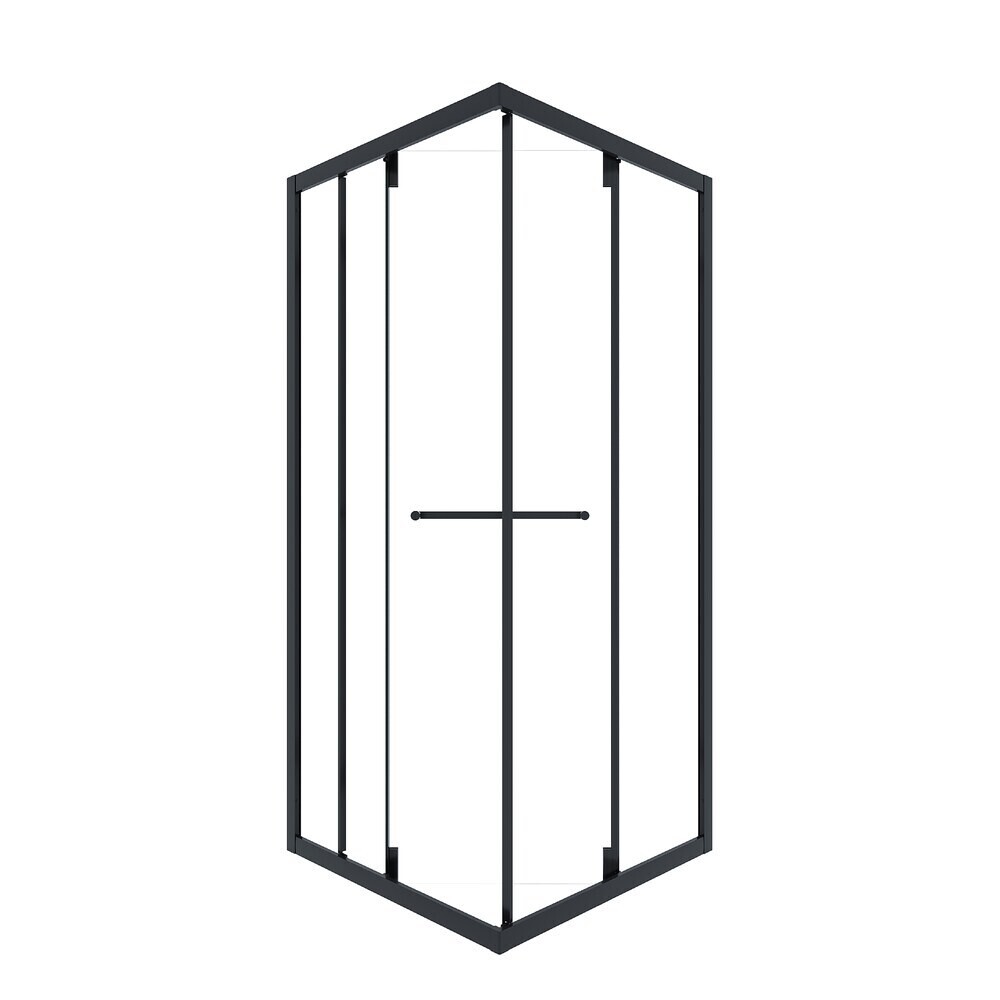 Изображение товара Душевой уголок Ulitka Joy 90х90 см черный с раздвижной дверью из закаленного стекла