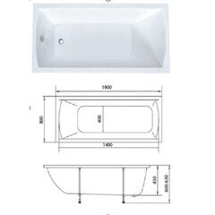 Ванна акриловая Ollie 190х80 см без ножек (01ол1980) - фото 2