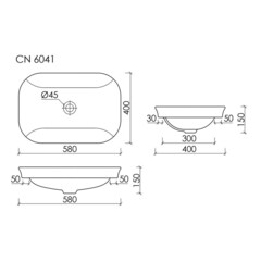 Раковина Ceramicanova Element 58 см встраиваемая белая (CN6041) - фото 2