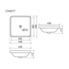 Раковина Ceramicanova Element 44 см встраиваемая белая (CN6077) - фото 2