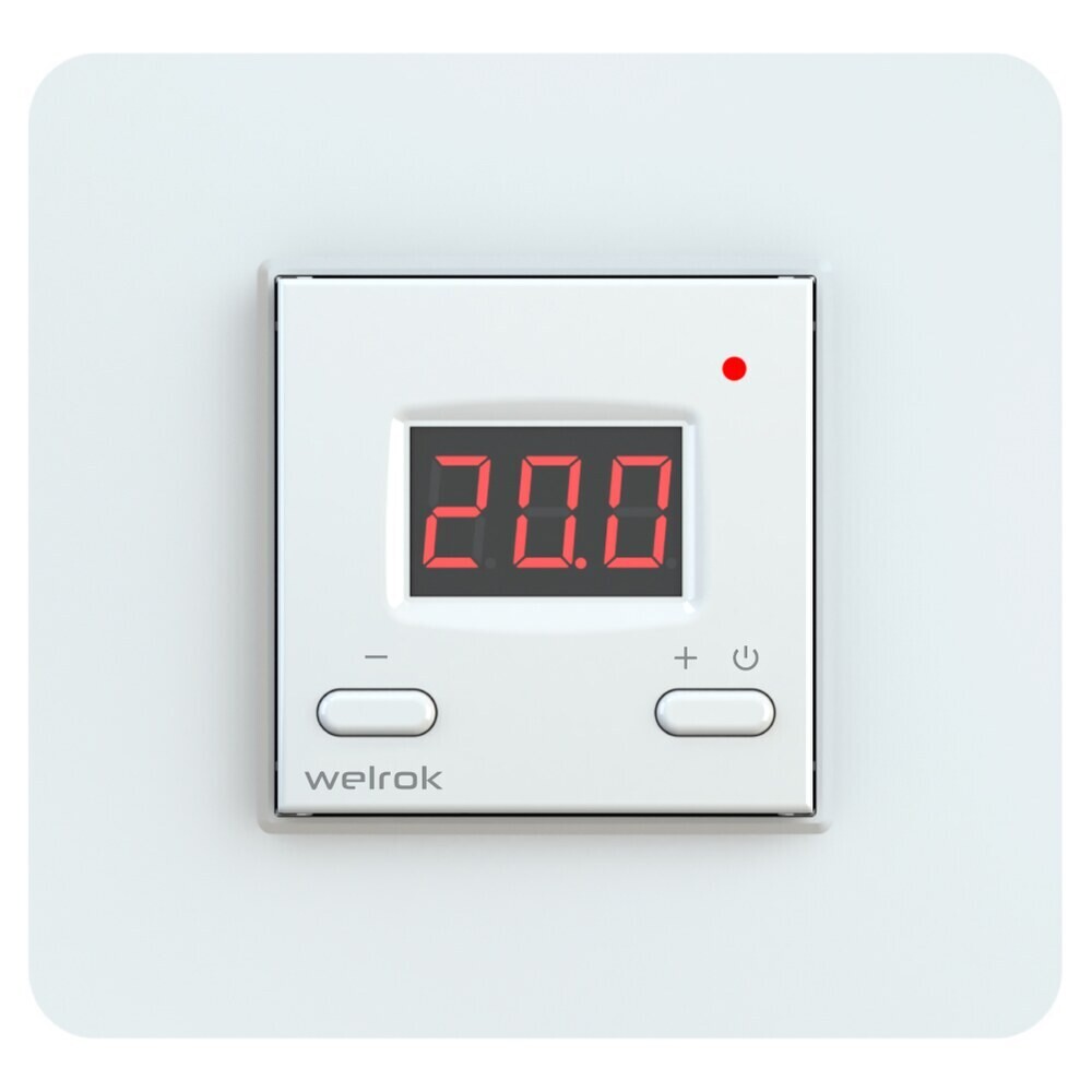 Изображение товара Цифровой терморегулятор Welrok VT для теплого пола 230 В, встроенный, блокировка