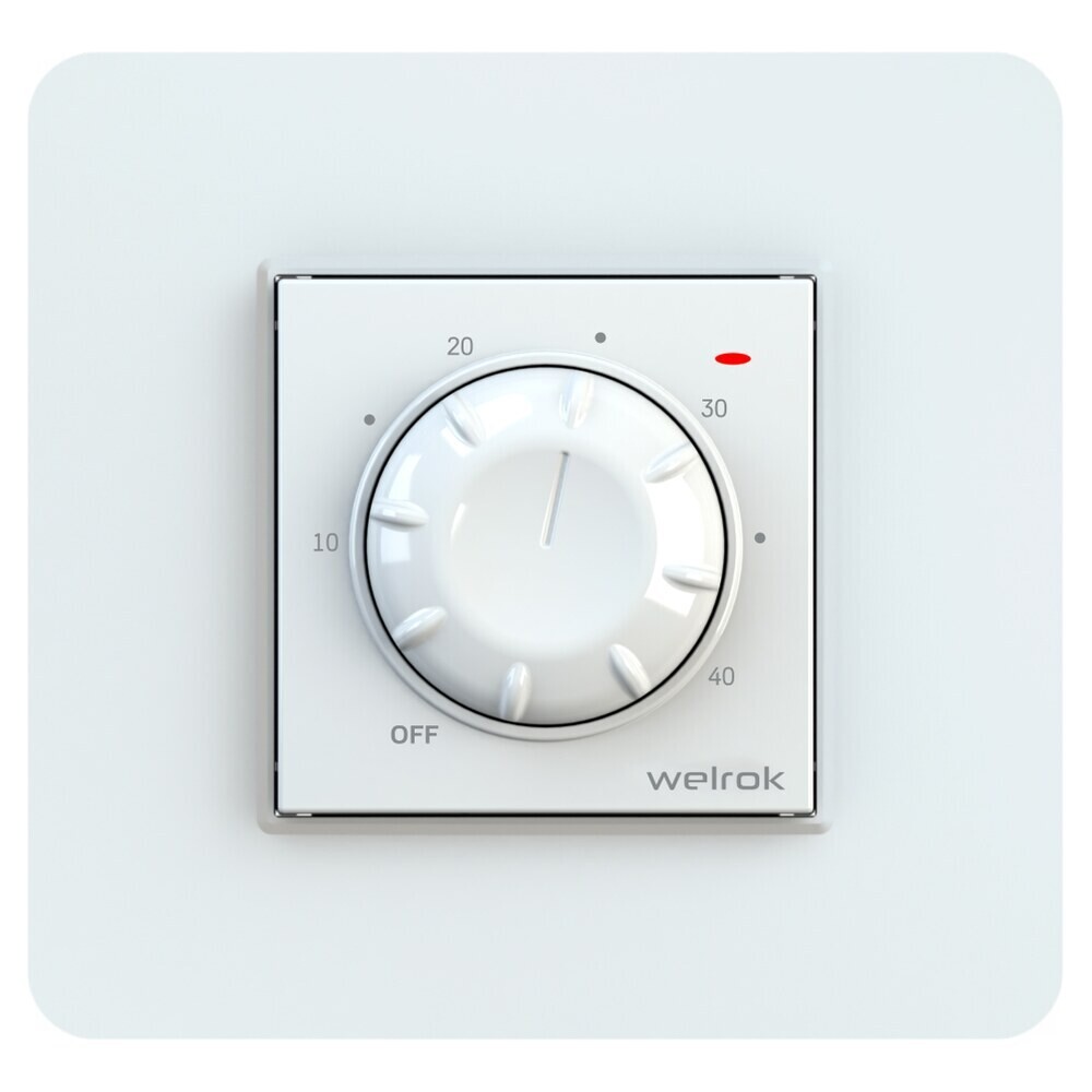 Терморегулятор механический для теплого пола Welrok RTP белый