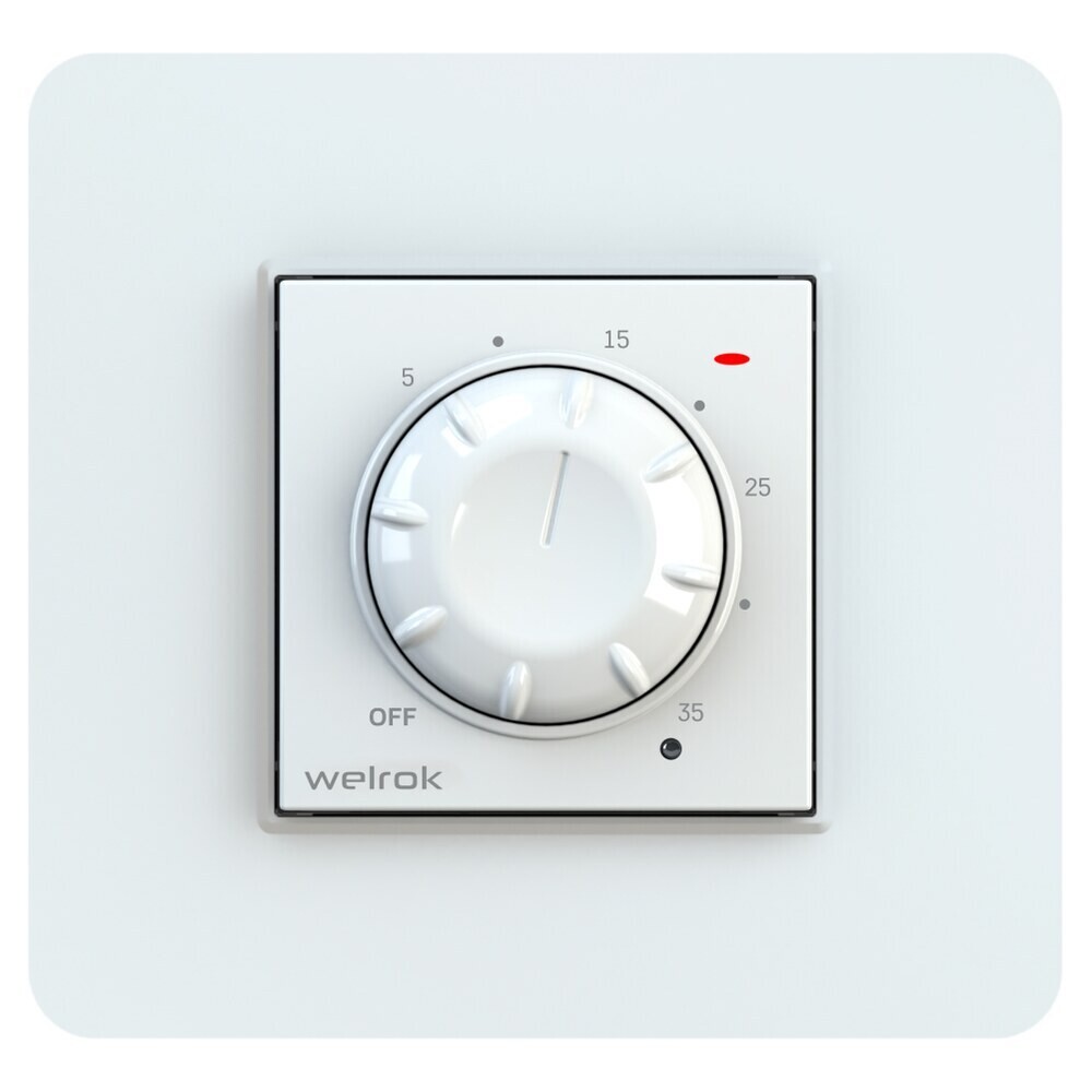 Изображение товара Терморегулятор Welrok ROL Механический, 0–35°C, IP20, белый
