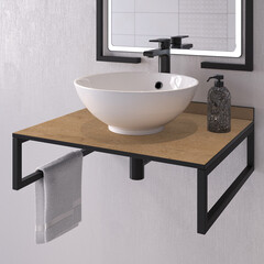 Столешница bunratty oak 600х500х12 мм компакт-ламинат с плинтусом Slotex - фото 3