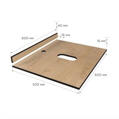 Столешница bunratty oak 600х500х12 мм компакт-ламинат с плинтусом Slotex - фото 2