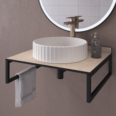 Столешница naples 600х500х12 мм компакт-ламинат с плинтусом Slotex - фото 3