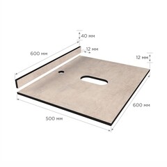 Столешница naples 600х500х12 мм компакт-ламинат с плинтусом Slotex - фото 2