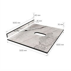 Столешница mystic light 600х500х16 мм компакт-ламинат с плинтусом Slotex - фото 2