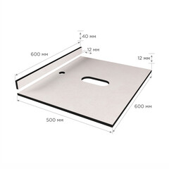 Столешница доминикана 600х500х12 мм компакт-ламинат с плинтусом Slotex - фото 2