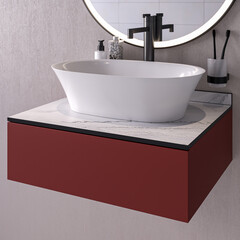 Столешница azurita white 600х500х16 мм компакт-ламинат с плинтусом Slotex - фото 3