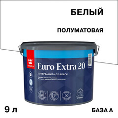 Изображение товара Краска моющаяся Tikkurila/Tikkivala Euro Extra 20 база А белая 9 л
