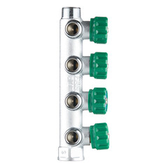 Коллектор Far 3/4 ВР(г) х 4 выхода 1/2 НР(ш) ЕК х 3/4 НР(ш) регулирующий с вставкой под плоское уплотнение (FK 3824 3412UN) - фото 3