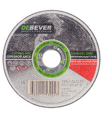 Изображение товара Круг отрезной по нержавеющей стали Debever 125х22х1 мм (WC12510228S/30043)