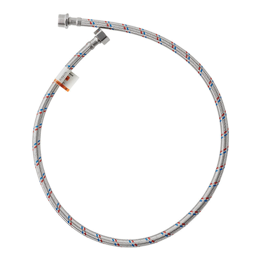 Изображение товара Гибкая подводка для воды VRT 1/2 ВР х 1/2 НР 100 см металлическая