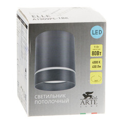 Светильник светодиодный Arte Lamp Elle 4000К 9 Вт черный IP20 (A1909PL-1BK/6867) - фото 2