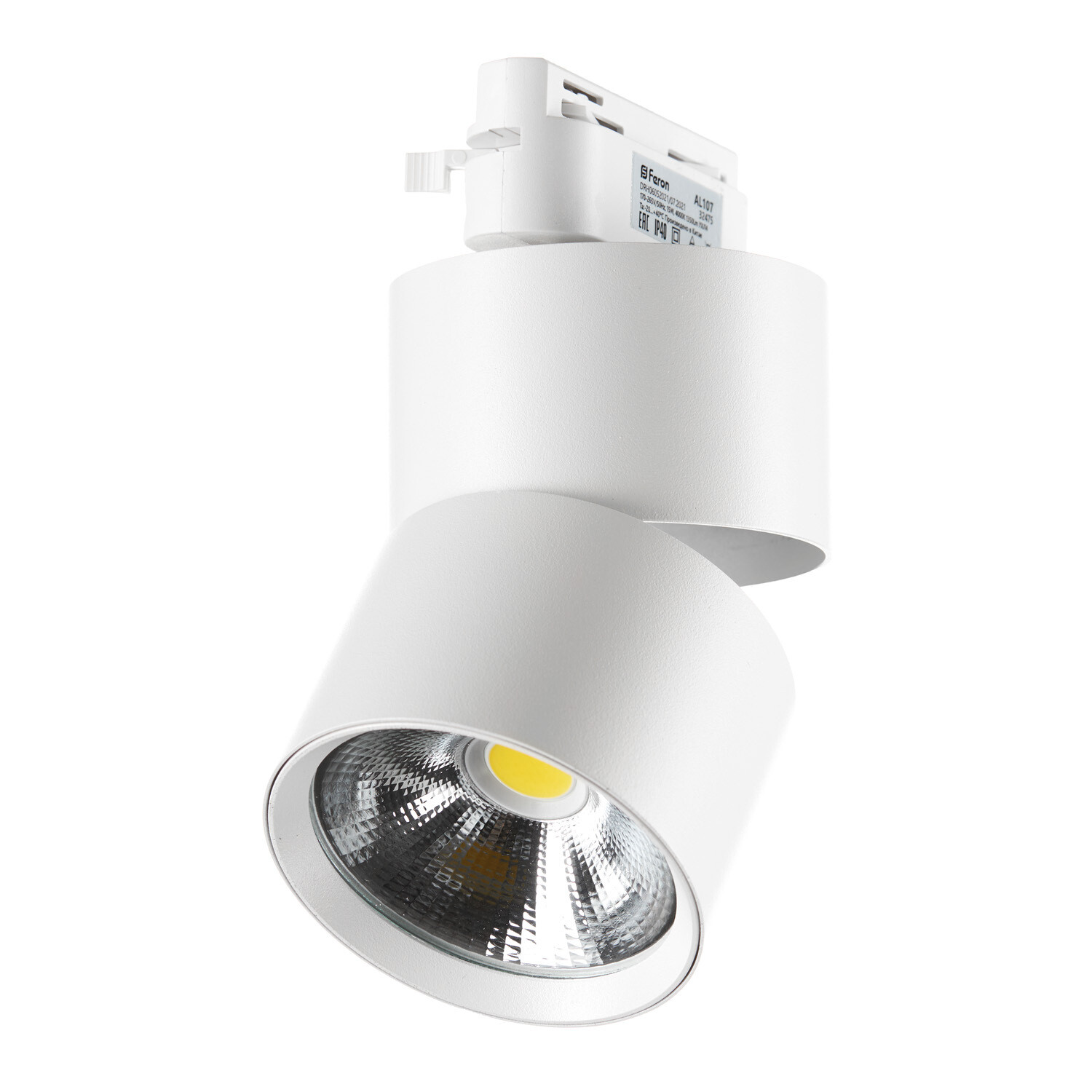 Изображение товара Светодиодный трековый светильник Feron 4000K 12 Вт белый однофазный для гипсокартона