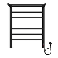Полотенцесушитель электрический Terminus Аврора П6 с полкой 600х482 мм 180 Вт с терморегулятором черный - фото 1