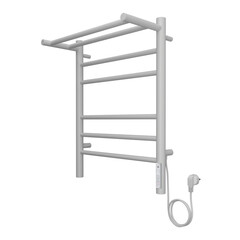 Полотенцесушитель электрический Terminus Аврора П6 с полкой 600х482 мм 180 Вт с терморегулятором белый - фото 2