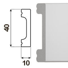 Плинтус экополимер Grace MK40 40х10х2000 мм белый (ТП10035147) - фото 2