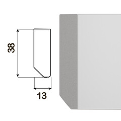 Плинтус экополимер Grace MK38 38х13х2000 мм белый (ТП10035148) - фото 2