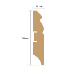 Плинтус МДФ Stella белый 70х16х2000 мм - фото 2