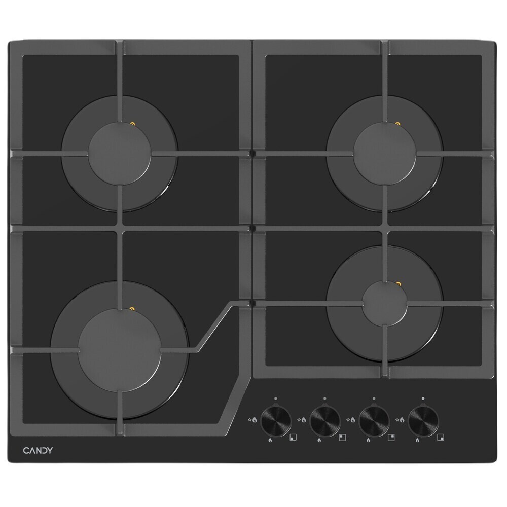

Варочная панель газовая Candy CHXG64CNB 4 конфорки черная, Черный