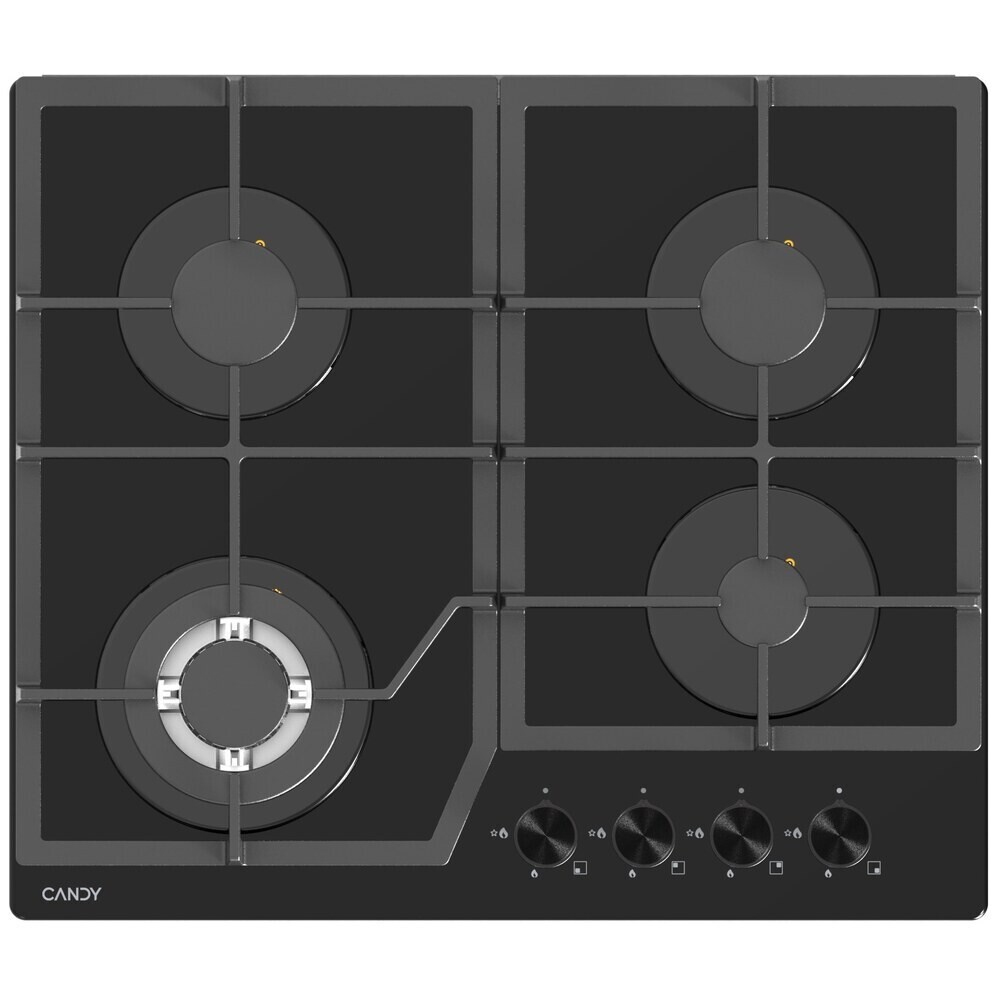 

Варочная панель газовая Candy CHXG64CWB 4 конфорки черная, Черный