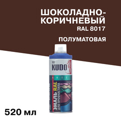 Изображение товара Эмаль аэрозольная для металлочерепицы Kudo шоколадно-коричневый полуматовая RAL 8017 520 мл