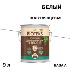 Изображение товара Краска фасадная по дереву Текс Bioteks алкидная база А белая 9 л