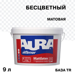 Краска моющаяся Aura Interior Mattlatex база TR бесцветная 9 л - фото 1