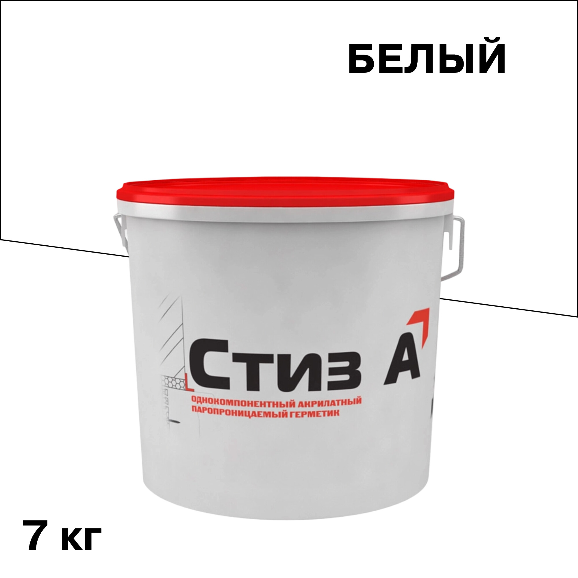 Изображение товара Герметик акриловый паропроницаемый Стиз А Белый 7 кг для наружных работ